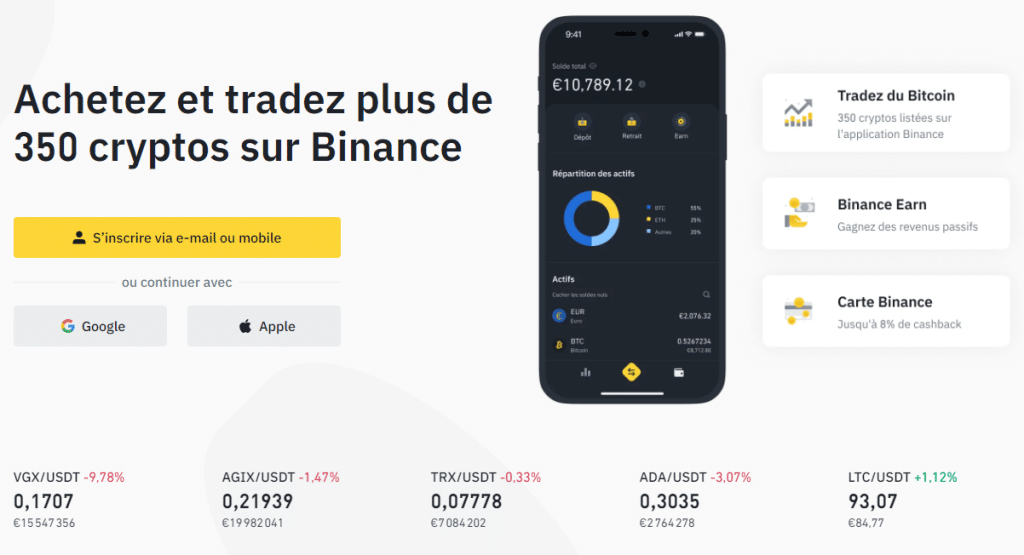 découvrez binance, la plateforme de trading de crypto-monnaies la plus populaire au monde. accédez à un large éventail d'options de trading, des outils avancés, et des fonctionnalités sécurisées pour gérer vos investissements en crypto. rejoignez des millions d'utilisateurs et commencez votre aventure dans l'univers des cryptos dès aujourd'hui!