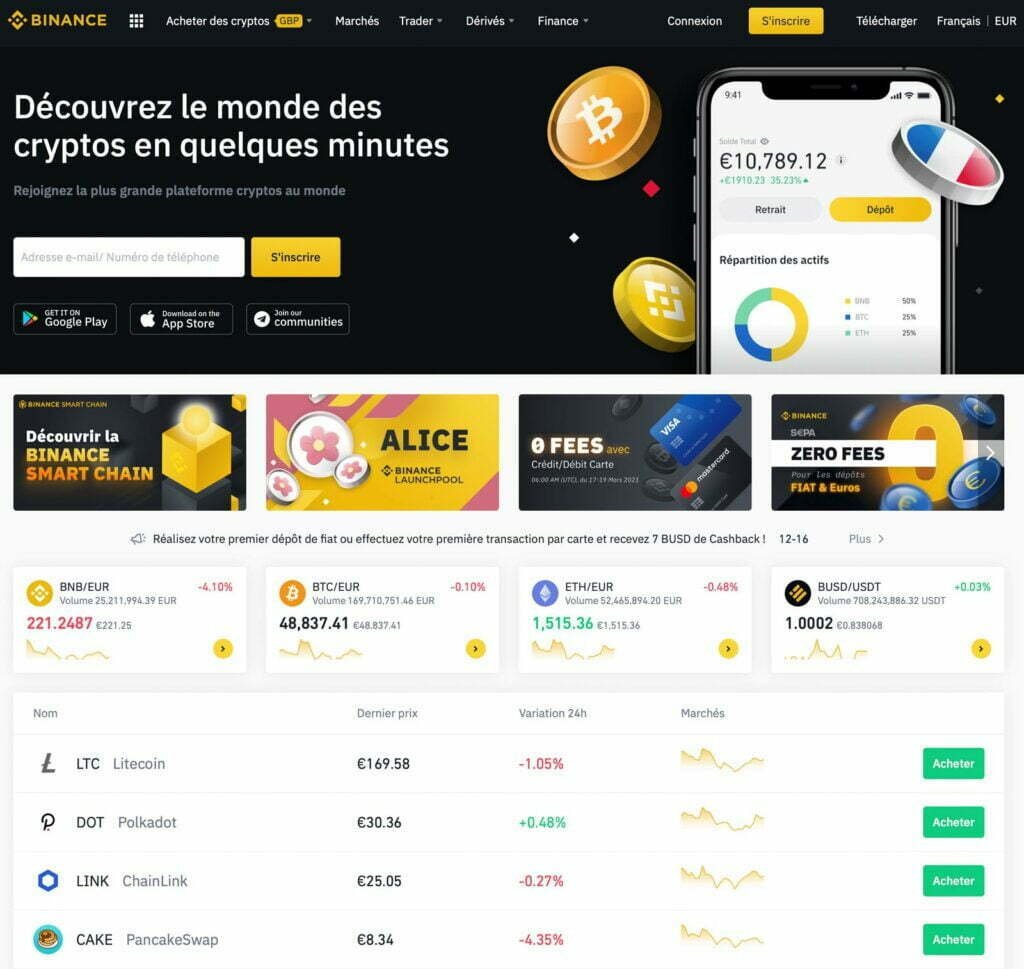 découvrez binance, la plateforme de trading de crypto-monnaies la plus populaire au monde. profitez de fonctionnalités avancées, d'une large sélection de crypto-actifs et d'une interface conviviale pour maximiser vos investissements et rester à jour sur les tendances du marché.